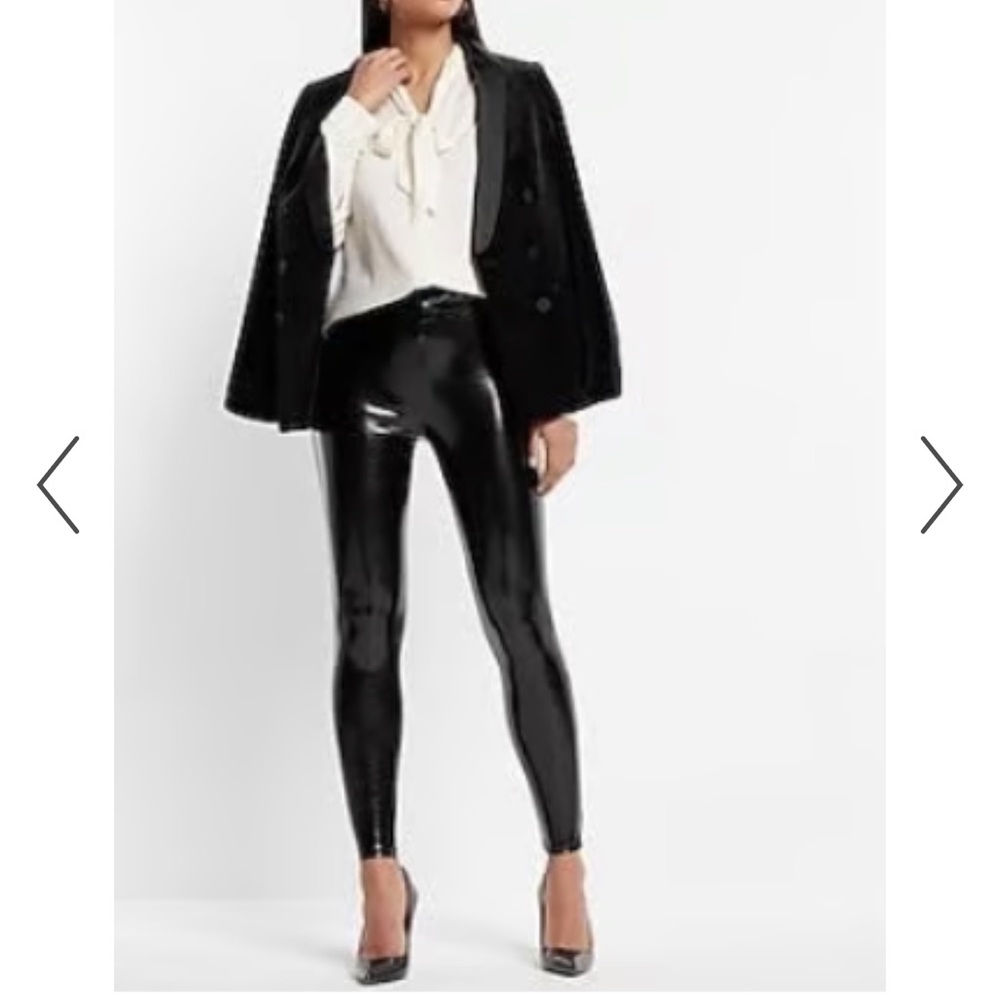 Express Patent Faux Leather High-Waisted Leggings - Picture 2 of 3